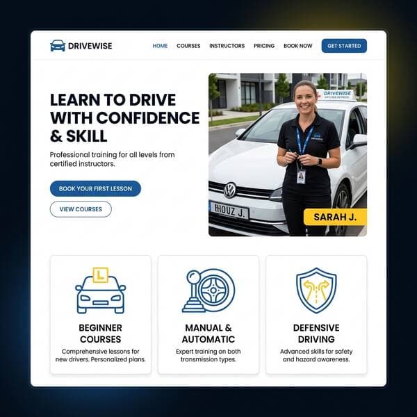 Learn to Drive Safely. - Driving School website demo
