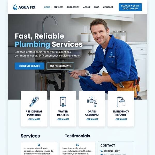Fast & Reliable Plumbers. - Plumbing website demo