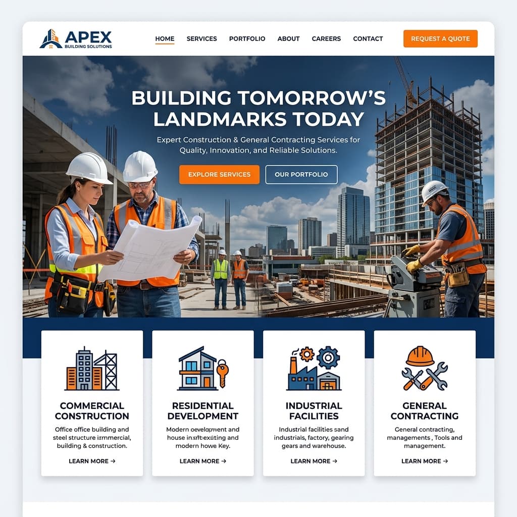 Quality Builders & Renovation. website design preview