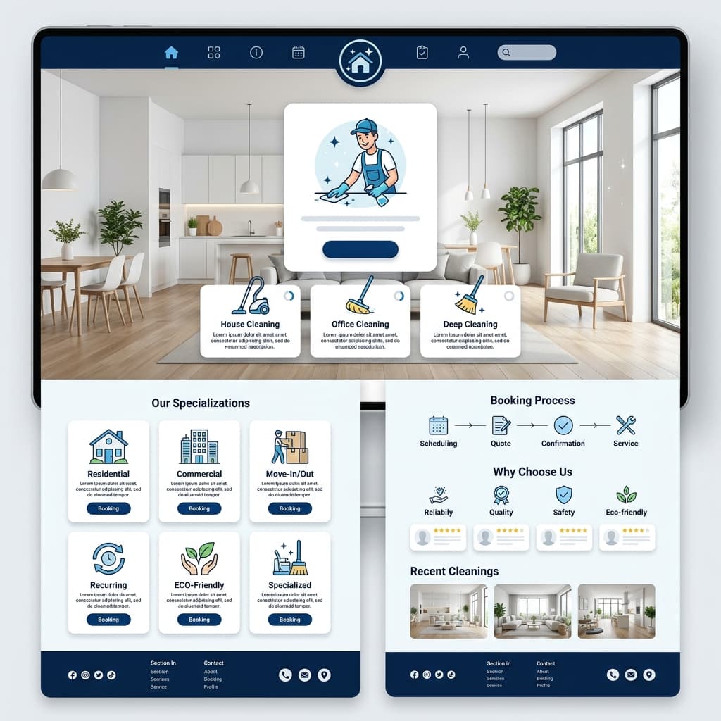 Professional Home & Office Cleaning Premium website design preview
