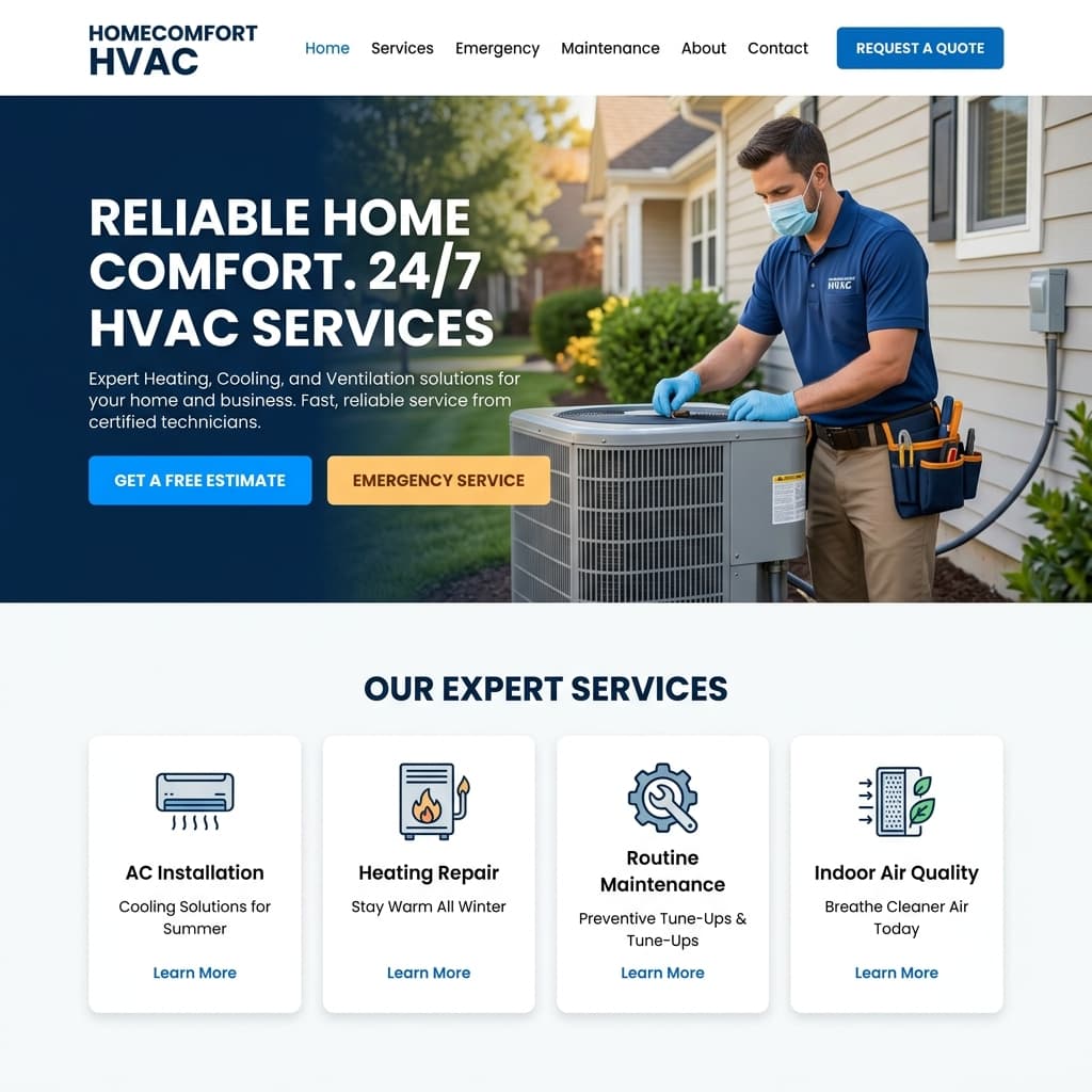 Stay Cool with Expert HVAC Services website design preview