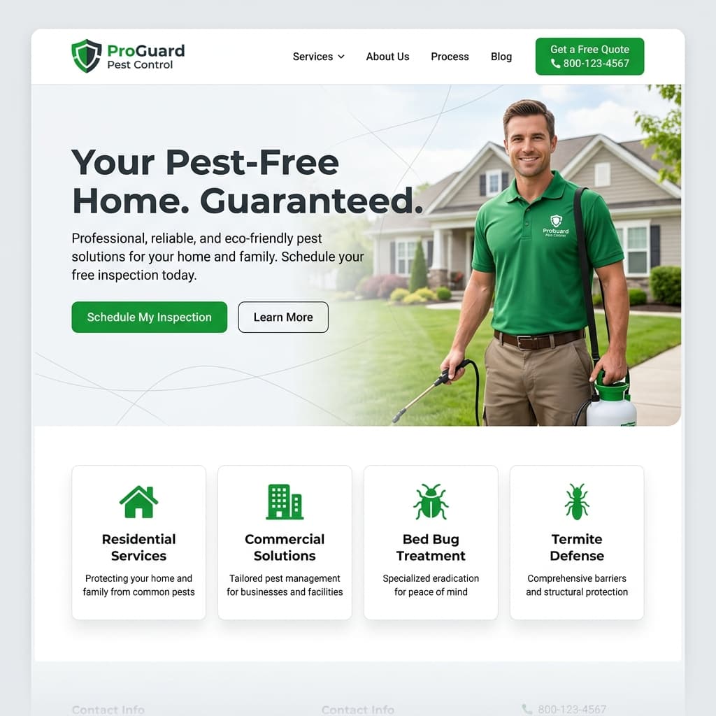 Effective Pest Control Services website design preview