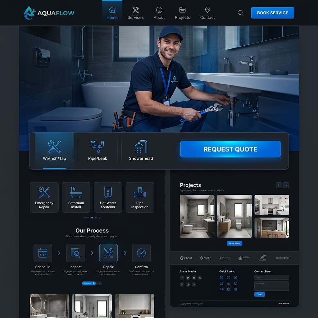 Fast & Reliable Plumbers Premium website design preview
